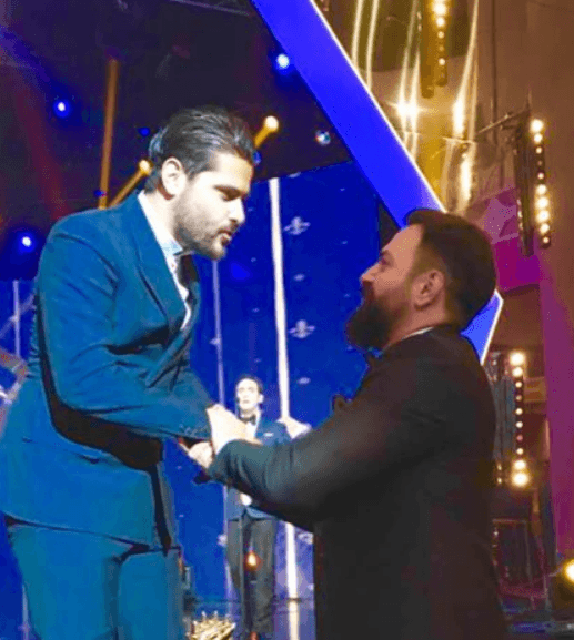 تيم حسن و ناصيف زيتون مكرمان في حفل الموريكس دور