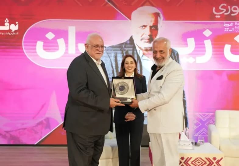 تكريم أيمن زيدان في مهرجان بغداد الدولي للكتاب